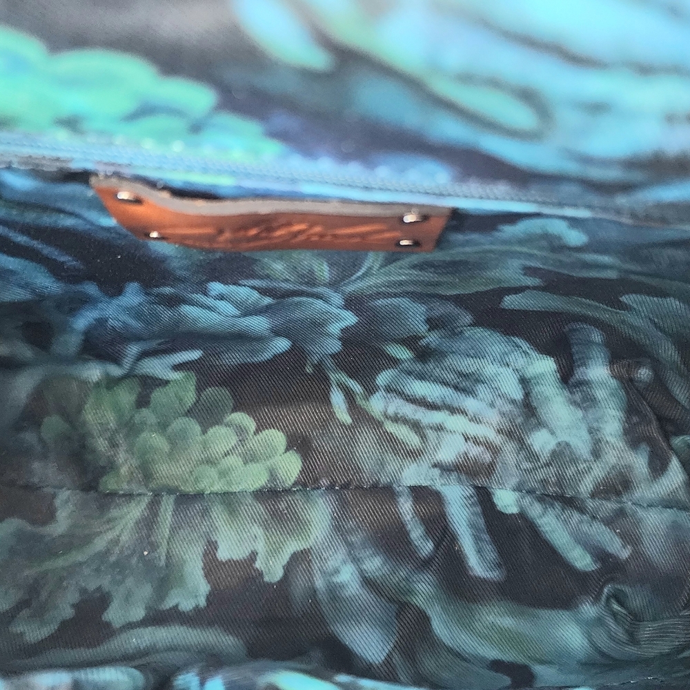 Patricia Nash Framed Laureana Striped Fish Spot Print Bag & Scarf NWT - Picture 5 of 11